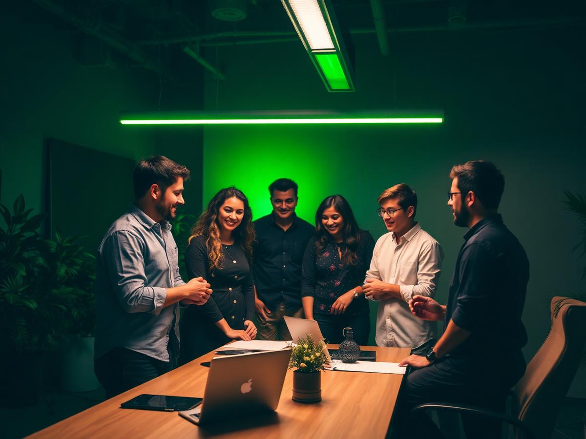 Vizentra Solutions creative team in the office